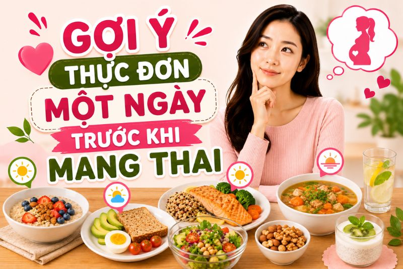 gợi ý thực đơn 1 ngày trước khi mang thai